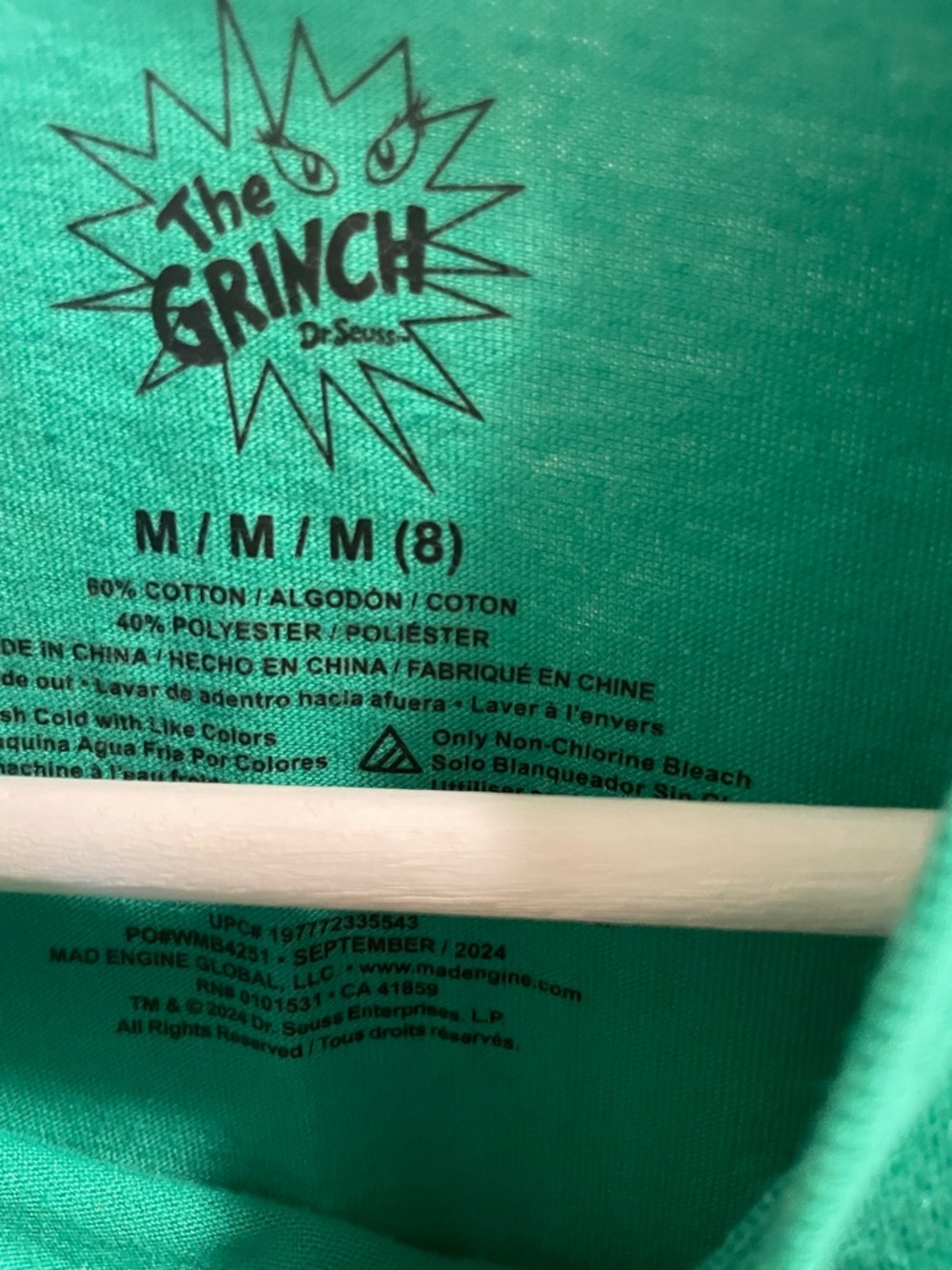 Kids Green Grinch Graphic Tee with Grinch Printed PJ Bottoms - Picture 3 of 7